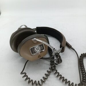 Vintage Koss K-6 Stereo Headphones Brown Over-Ear Coiled Cord Tested Working r3